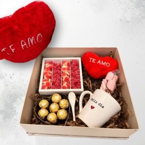 Box Dulce Aniversario “Te Amo” – Regalo Romántico con Taza, Bombones y Peluche | Envíos en CABA y GBA