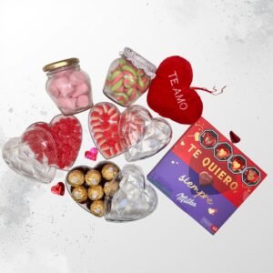 Regalo Box Dulce Romántico con Chocolates, Golosinas y Corazones | Te Amo